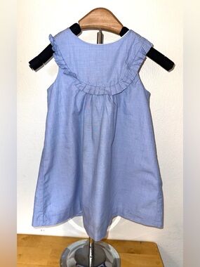 Jacadi Paris blue ruffle dress. Size 24 mos